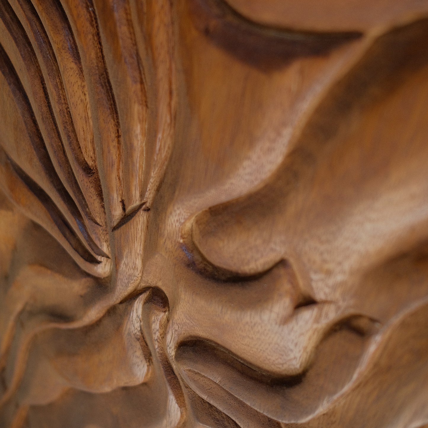 Wooden Sculpture Wall Decor - 150 cm - Suar Wood - Natural Oil finish