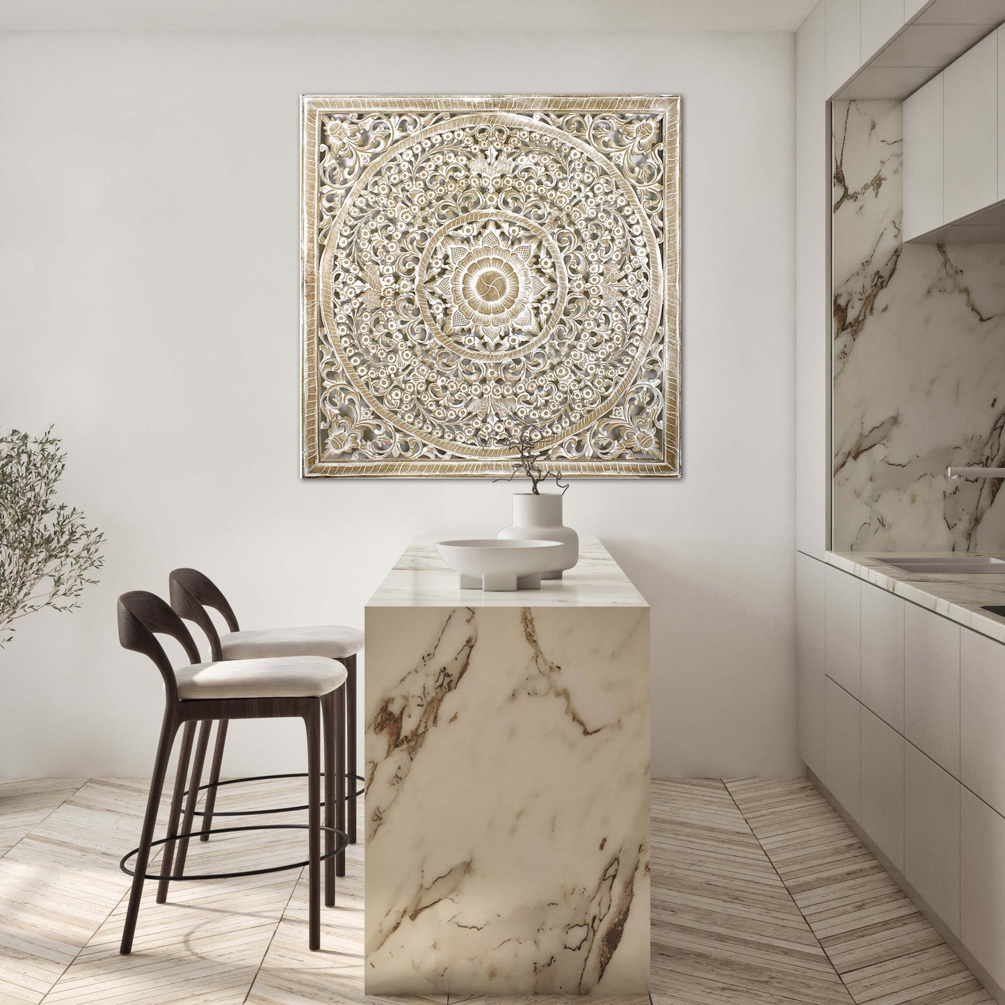 Decorative Panel "Peony" - Antic Wash - 100cm