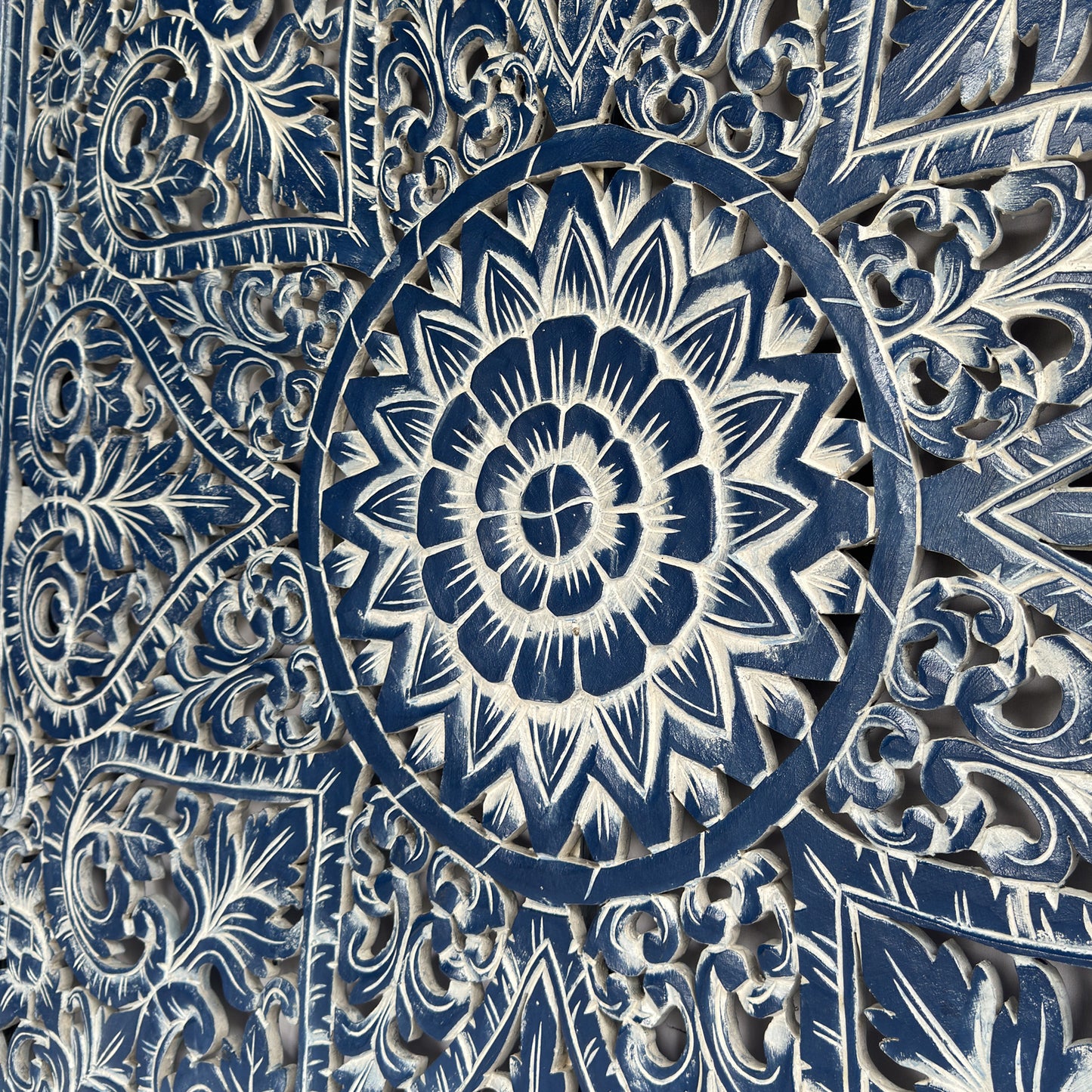 Decorative Panel "Jantung" in Navy Blue Wash - 110 cm