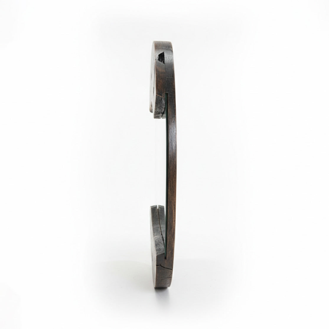 Wooden Organic Round Mirror "Tenang" - Antique Natural - 60 cm