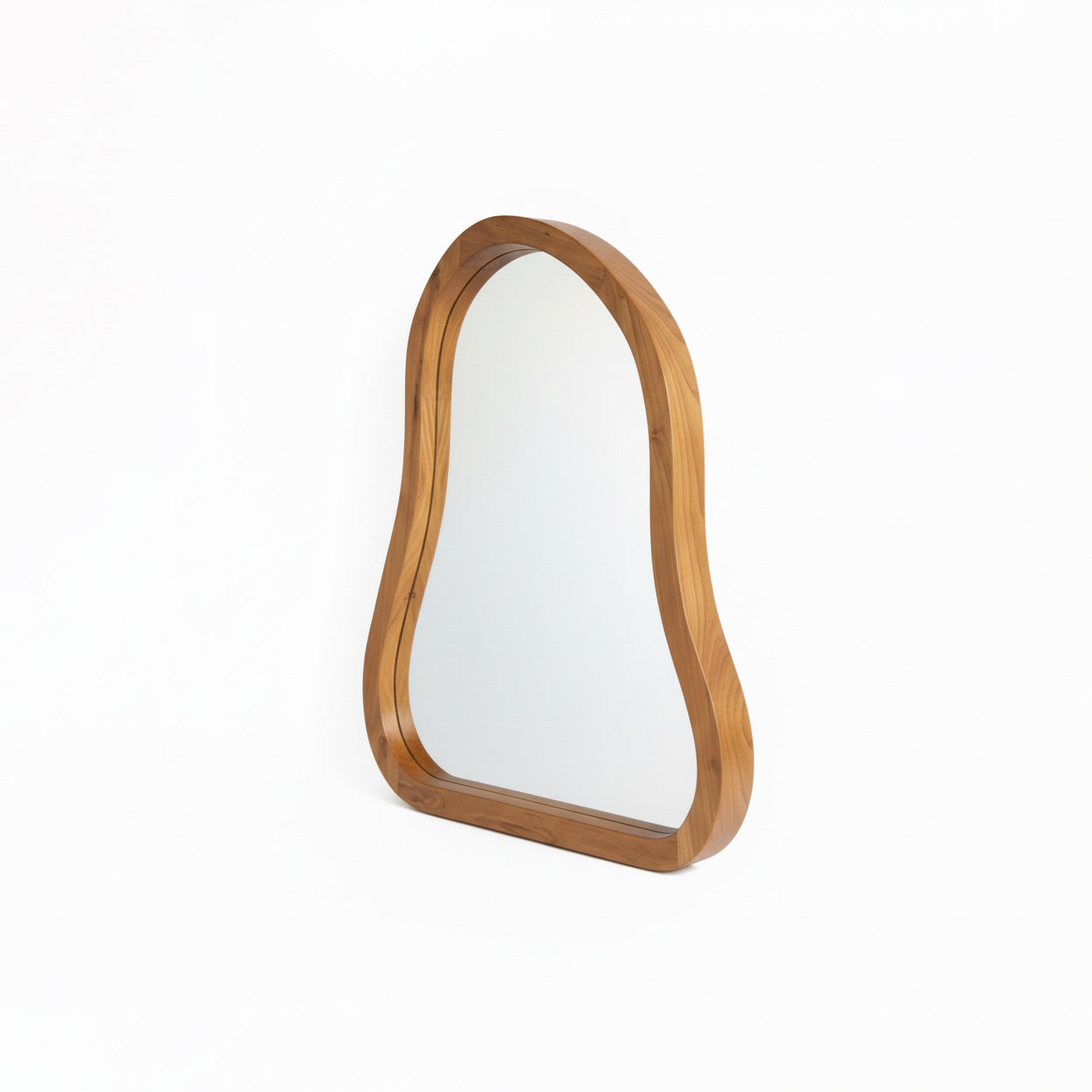 Wooden Abstract Mirror "Kayana" - Natural - 80 x 60 cm