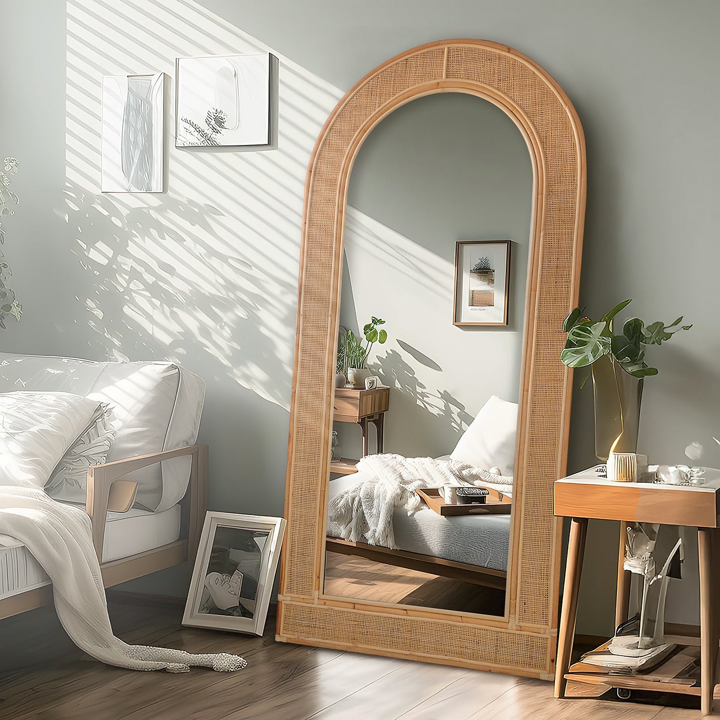 Hand Woven Full Rattan Mirror "Maharani" - 200 x 100 cm