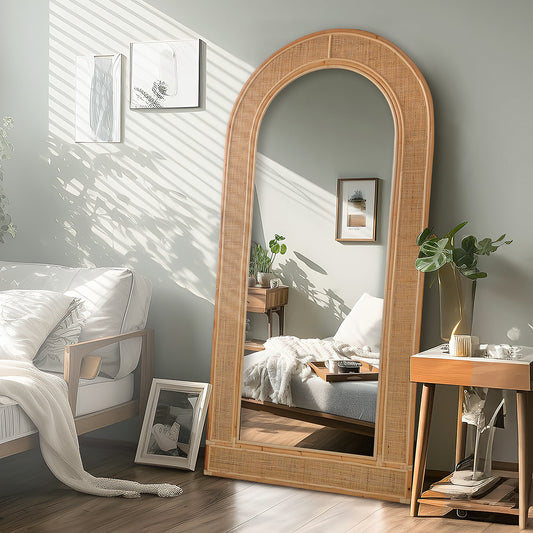 Hand Woven Full Rattan Mirror "Maharani" - 200 x 100 cm