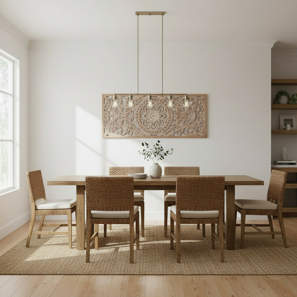 Carved Decorative Panel "Amara" - Antic Wash - 100 x 40 cm