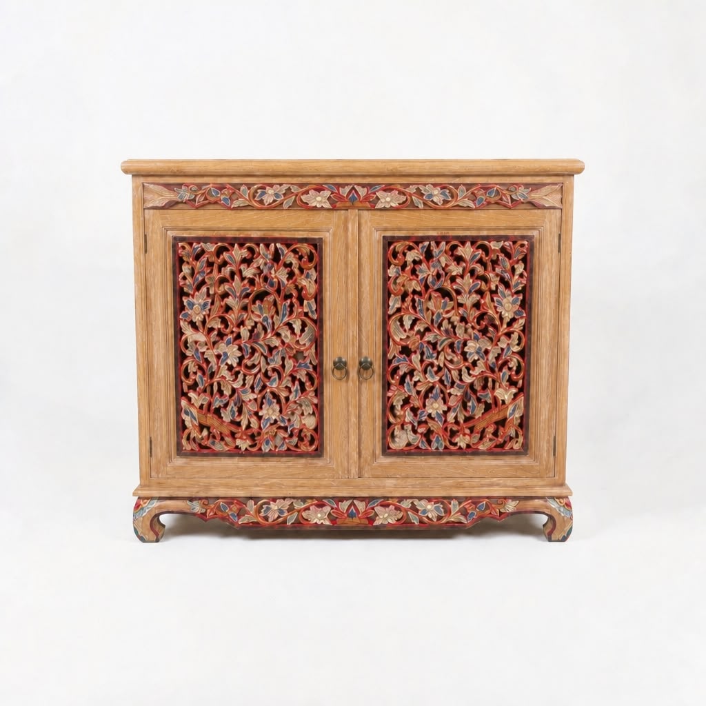 Custom Wooden Carved Console Cabinet "Bhavesh"