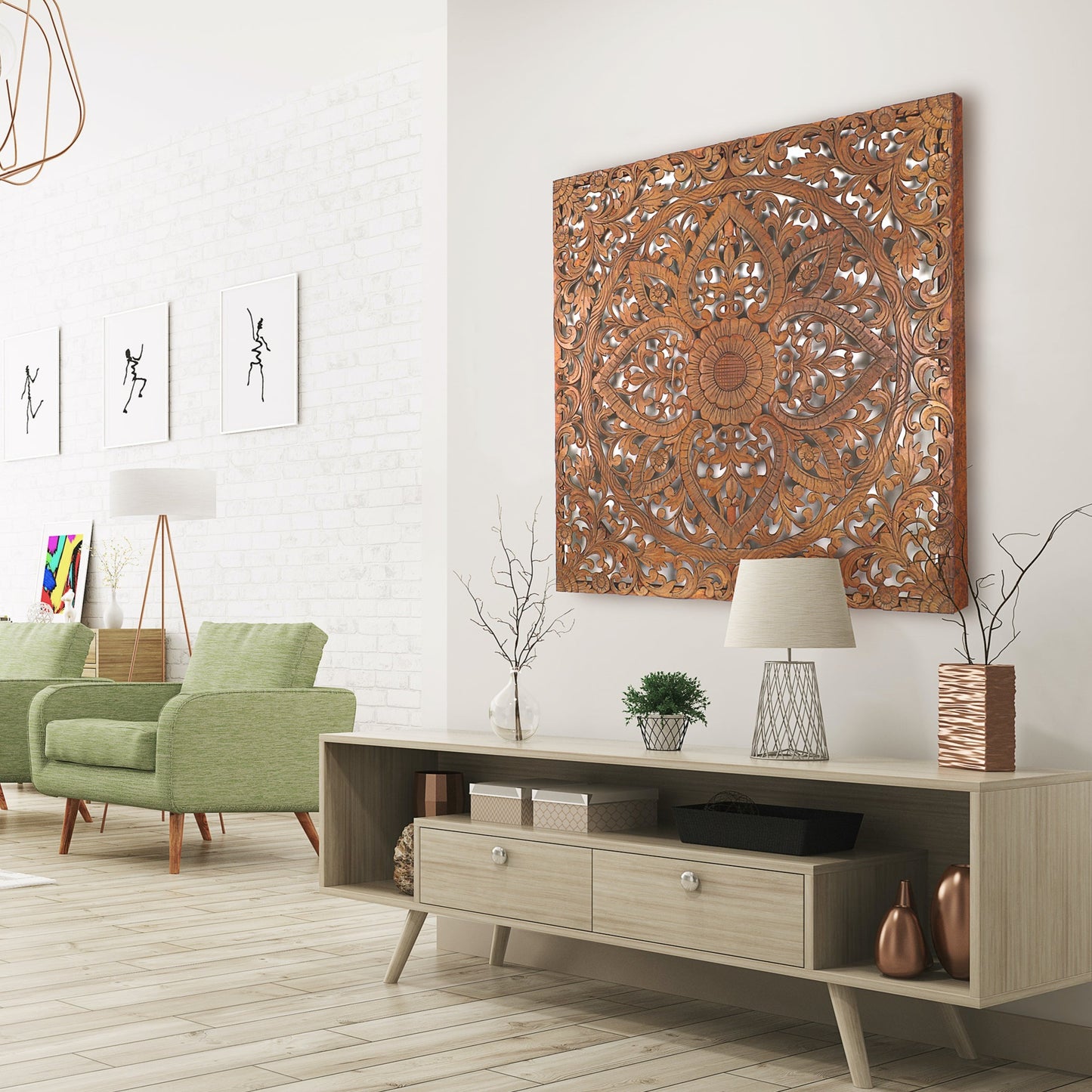 Carved Decorative Panel "Maliku" - 110 cm