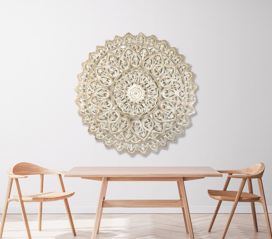 Decorative Mandala "Mahkota"- Antic-wash - 100 cm