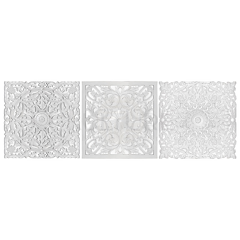 Set of 3 Decorative Panels "Pererenan" 20x20 inches each