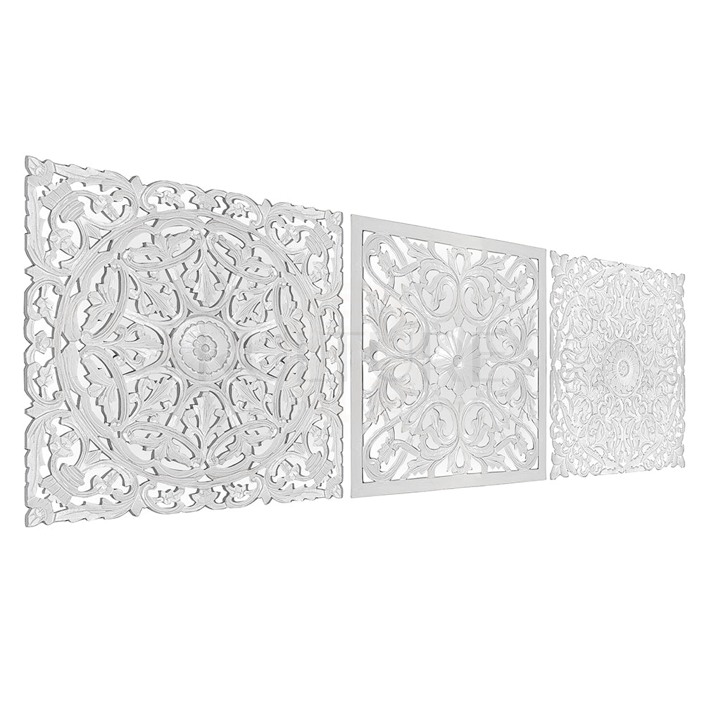 Set of 3 Decorative Panels "Pererenan" 20x20 inches each