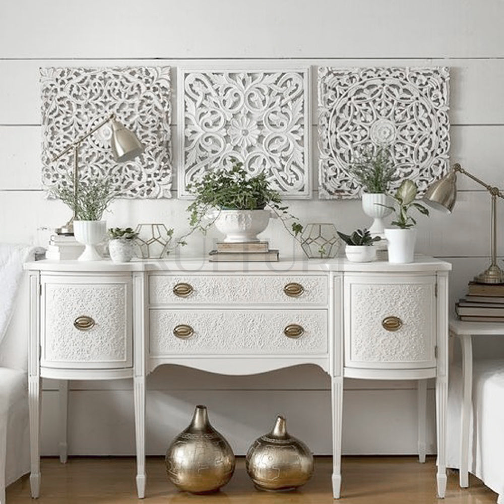 Set of 3 Decorative Panels "Pererenan" 20x20 inches each