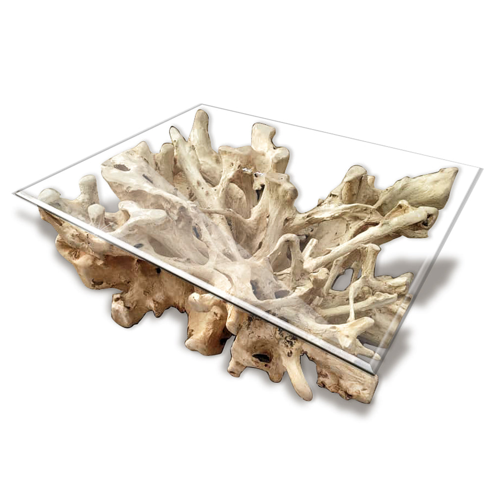 Teak Root Wooden Coffee Table "Kayoe" - 110 x 80 cm