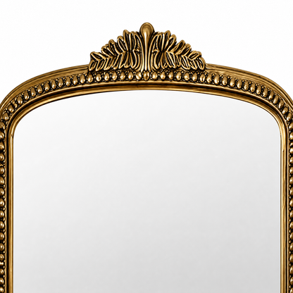 Hand Carved Mirror "Nirmala" in Gold Brass - 180 x 90 cm