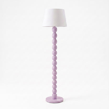 'Bubble' Floor Lamp – 150 cm | Handcrafted Teak Wood Floor Lamp in Soft Lilac