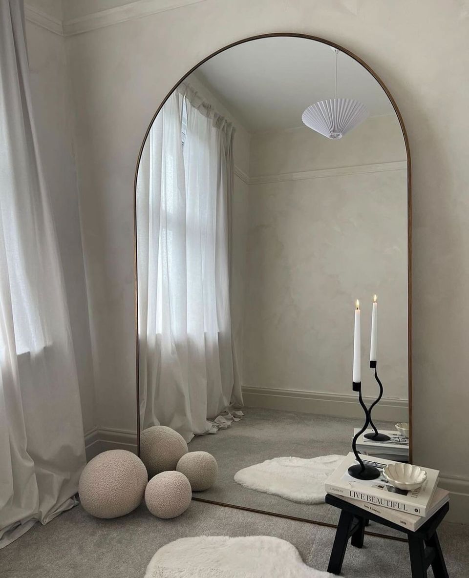 CUSTOM of Arch Mirror 'Eri' in natural wash - 200 cm