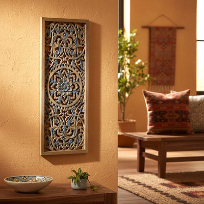 Decorative Panel "Amara" - Blue & Natural Wash - 100 cm