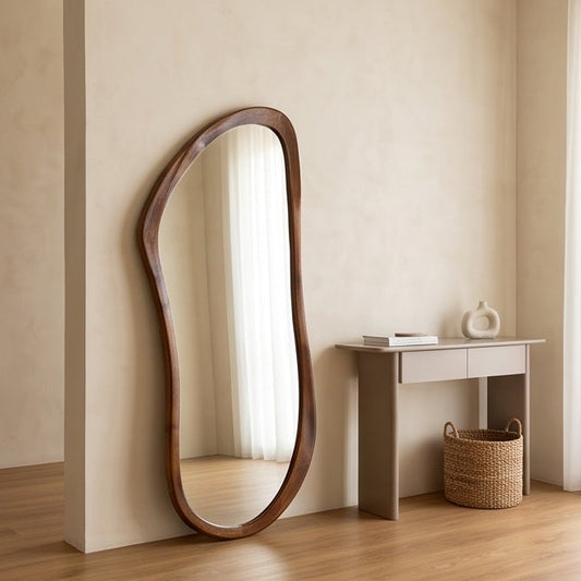 Wooden Organic Mirror 'Darry' - Natural -  190x70cm