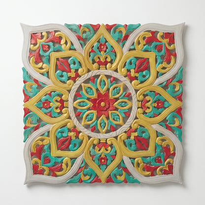 Carved Decorative Panel "Impian" - 80 x 80 cm