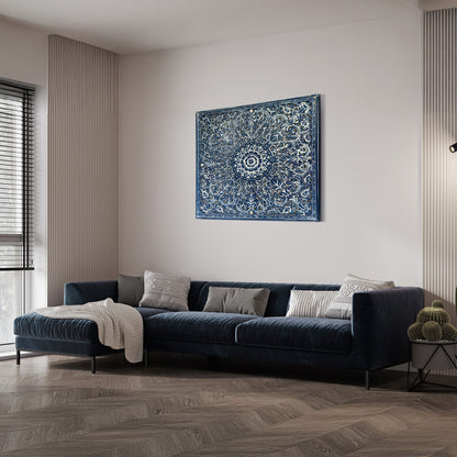 Decorative Panel "Jantung" in Navy Blue Wash - 110 cm