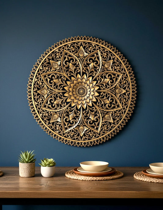 Carved Decorative Mandala "Kejayaan" - 80 cm