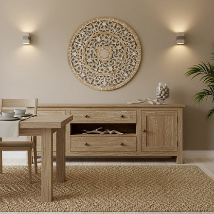 Carved Decorative Mandala "Mawar" - 80 cm