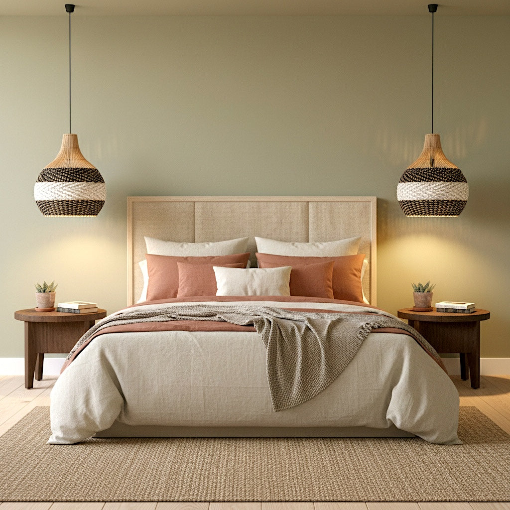 Rattan Pendant Lamp Shades "Medewi Black"