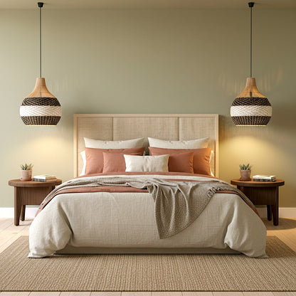 Rattan Pendant Lamp Shades "Medewi Black"