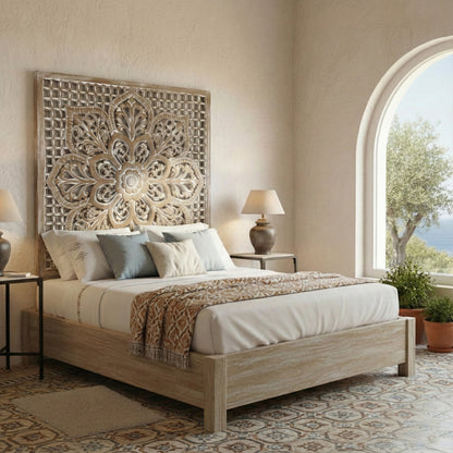 Carved Full Bed Headboard "Medit"