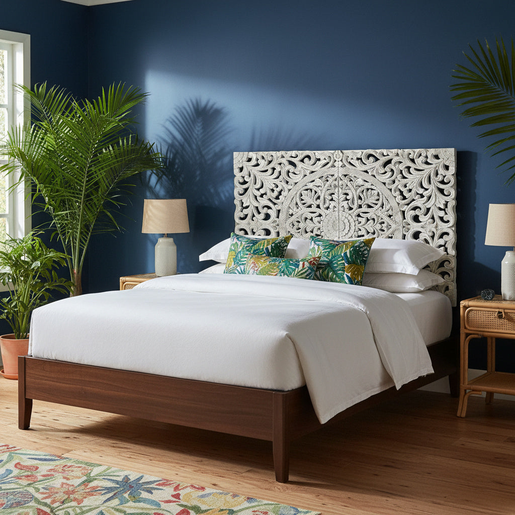 Carved Bed Headboard "Murraya"