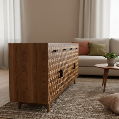 Wooden Sideboard Console Cabinet "Savanna" - Natural - 180 cm