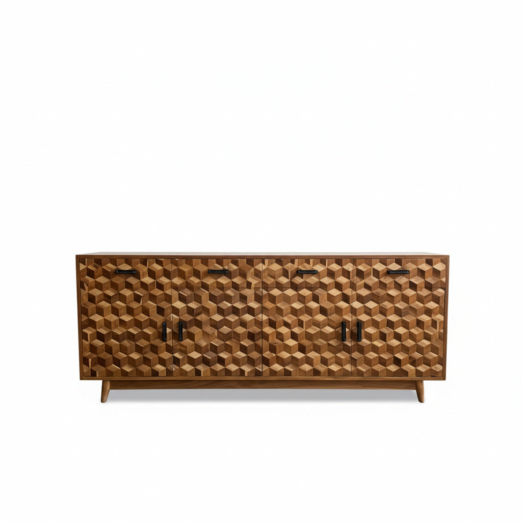 Wooden Sideboard Console Cabinet "Savanna" - Natural - 180 cm