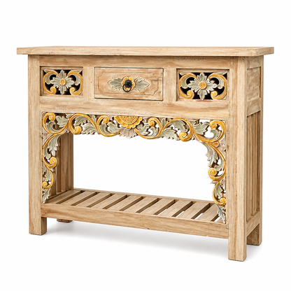 Hand-Carved Wooden Console Table “Sukawati”  - 120 × 90 cm