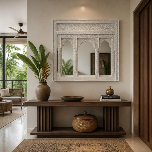Hand Carved Mirror "Jenggala" - 105 cm