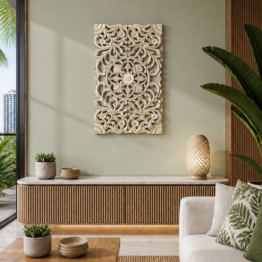 Decorative Panel "Azalea" - Gold Antique Wash - 100 x 60 cm