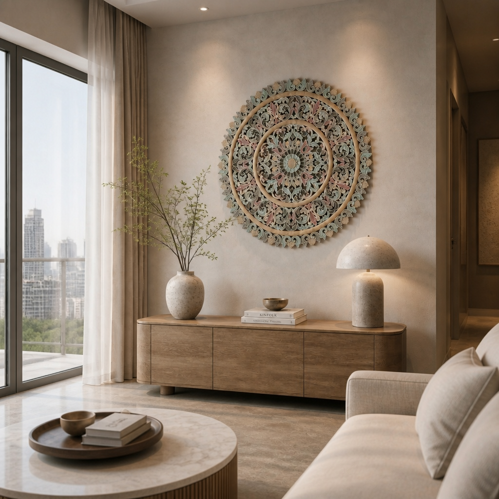 Carved Mandala Decorative Panel "Lou" - 100 cm