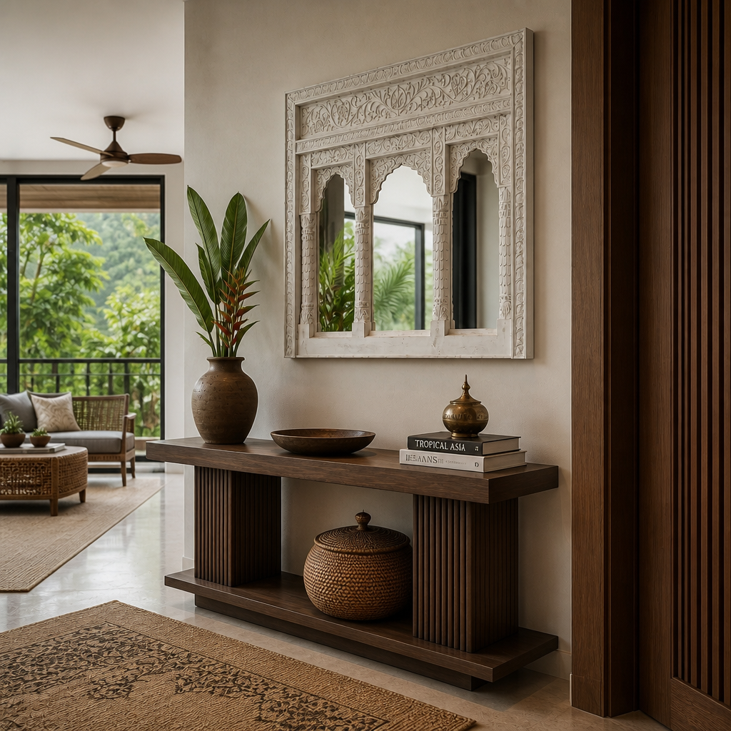 Hand Carved Mirror "Jenggala" - 105 cm