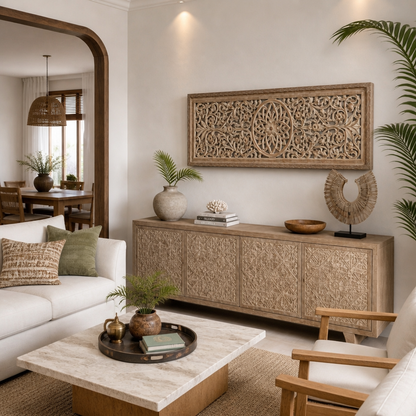 Carved Decorative Panel "Nirwana" - 125 x 42 cm