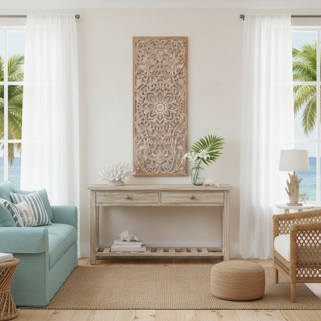 Decorative Panel "Amara"  40x16 inches- Antic wash