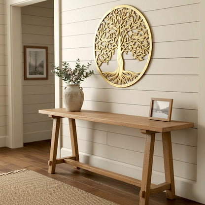 Carved Decorative Mandala  "Tree of Life" - Gold wash