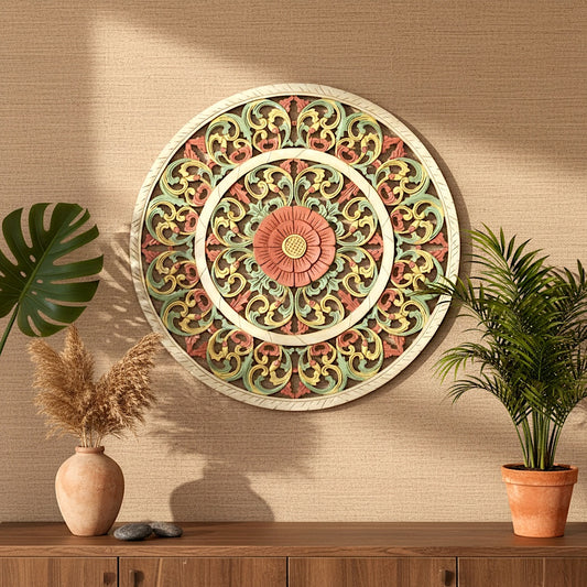 Carved Decorative Mandala "Wanita" - 80 cm