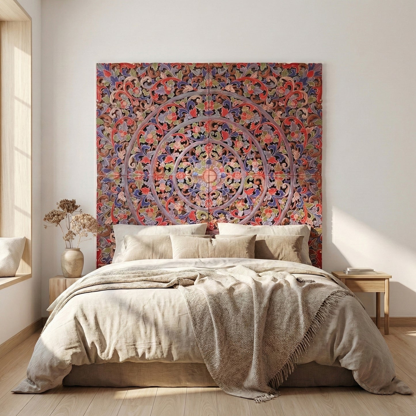 Carved Full Bed Headboard "Warna"