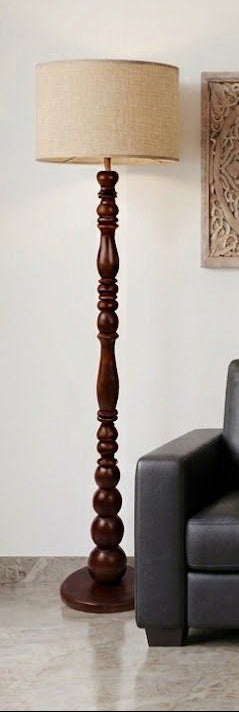 'Ila' Floor Lamp – 150 cm | Handcrafted Teak Wood Floor Lamp