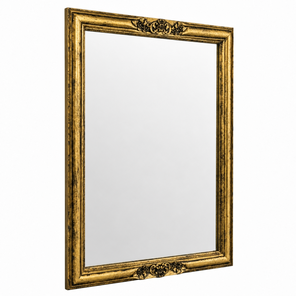 Hand Carved Mirror "Besakih" - Gold Wash - 90 x 70 cm