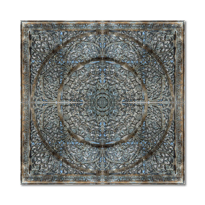 Giant Wood Wall Art / Full Bed Headboard "Manusa" - Blue - USA
