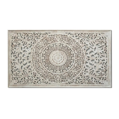 Half Manusa Mandala Bed Headboard Manusa - White Wash - USA