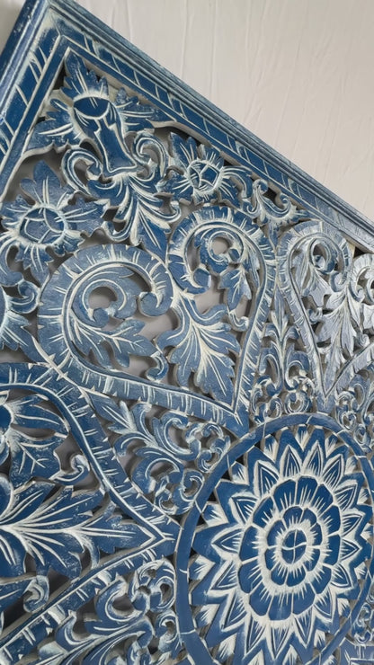 Decorative Panel "Jantung" in Navy Blue Wash - 110 cm