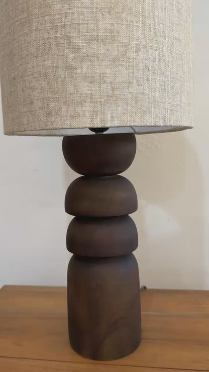 Wooden Table Lamp in Brown 'Le Kayo' - 65 cm