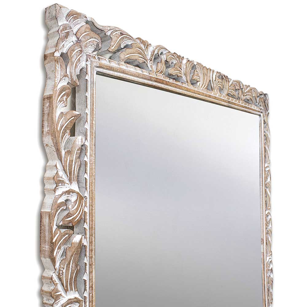 wood mirror hening antic wash bali design hand carved hand made home decorative house furniture wood material