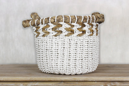 Set of 2 Baskets 'Rote' - White