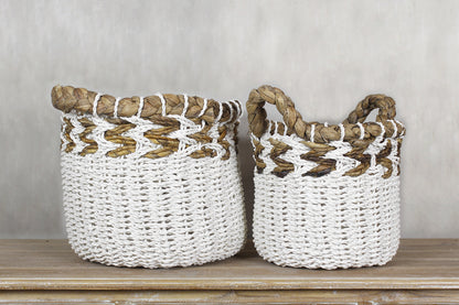 Set of 2 Baskets 'Rote' - White
