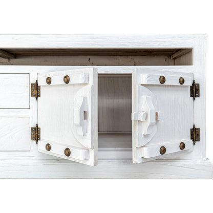 Wooden Media Console "Inggrid" - White Wash